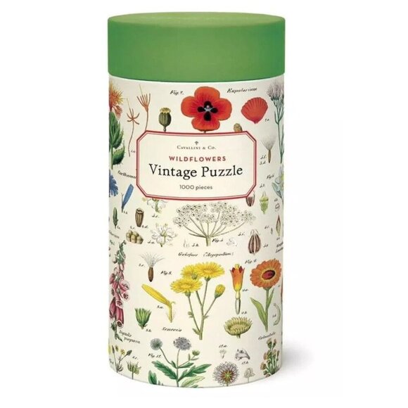 Cavallini Papers & Co. Other - Cavallini Papers & Co. Vintage Wildflowers 1,000 Piece Puzzle Game Night